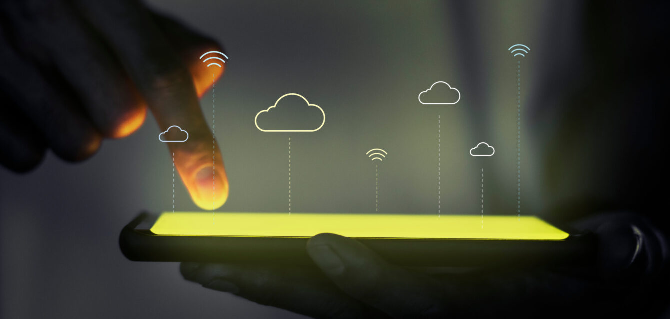 Blank smartphone screen with design space