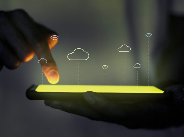 Blank smartphone screen with design space